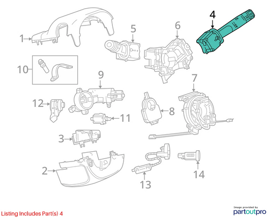 2011-2016 BUICK REGAL 11-15 CRUZE WINDSHIELD WIPER CONTROL SWITCH 22891506 OEM