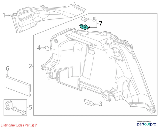 2009-2012 CHEVY TRAVERSE REAR TRUNK CARGO INTERIOR COURTESY LIGHT LAMP 13503059