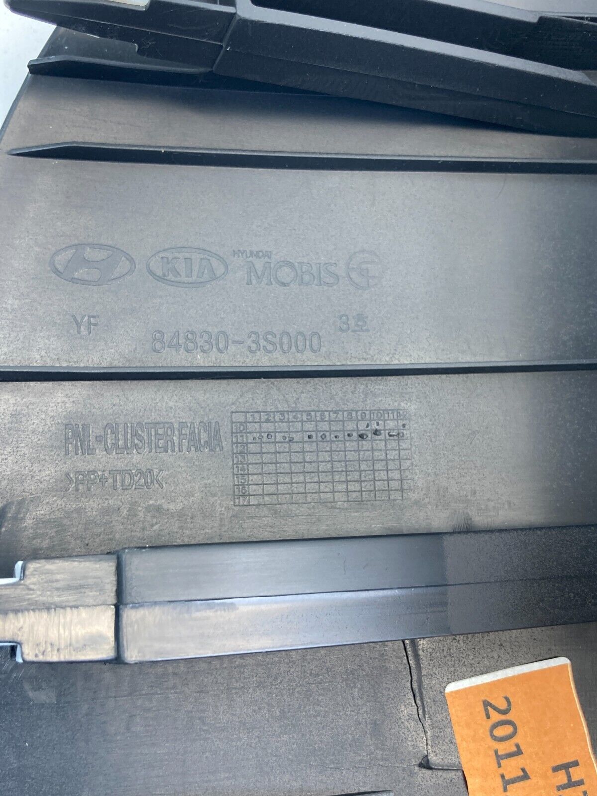 11-14 Hyundai Sonata Dash Speedometer Instrument Cluster Bezel Trim 84830-3S000