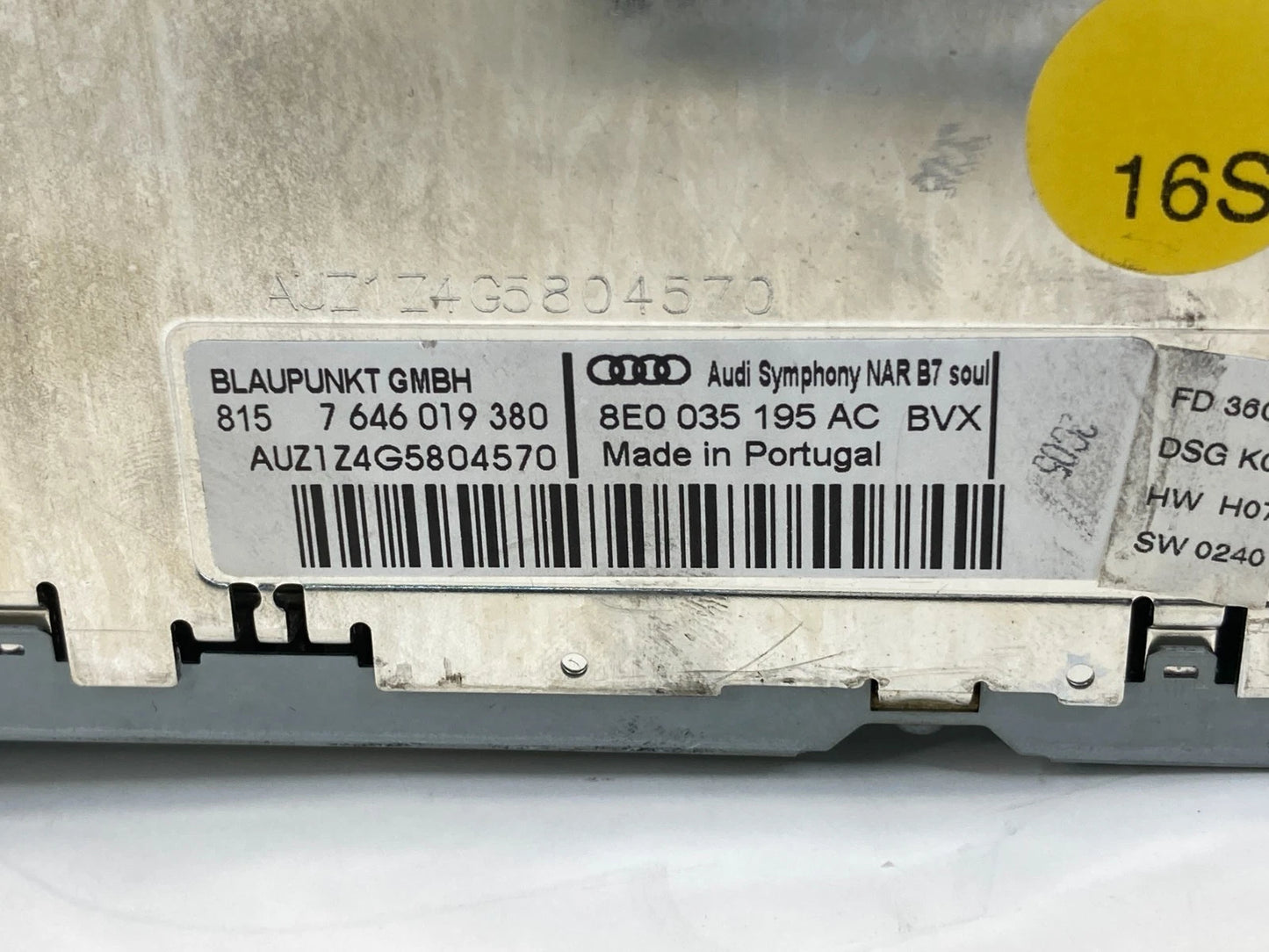 2007 2008 AUDI A4 QUATTRO RADIO RECEIVER STEREO HEAD UNIT 8E0035195AC OEM