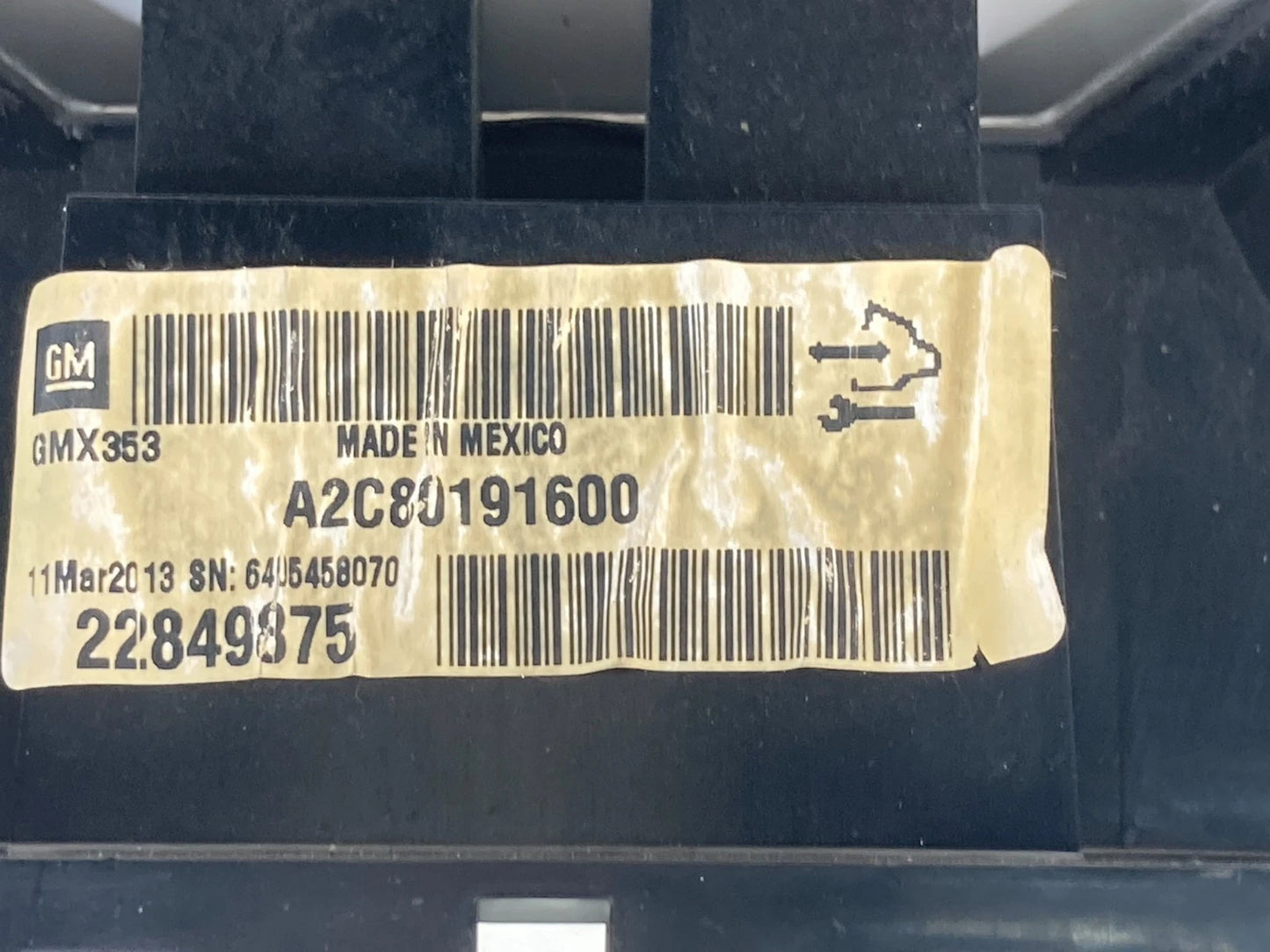 2013 BUICK LACROSSE AT SPEEDOMETER INSTRUMENT CLUSTER GAUGES 22849875 UNK MILES