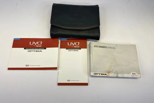 2015 KIA OPTIMA OWNERS MANUAL SET WITH CASE UVO MICROSOFT GUIDE BOOK OEM