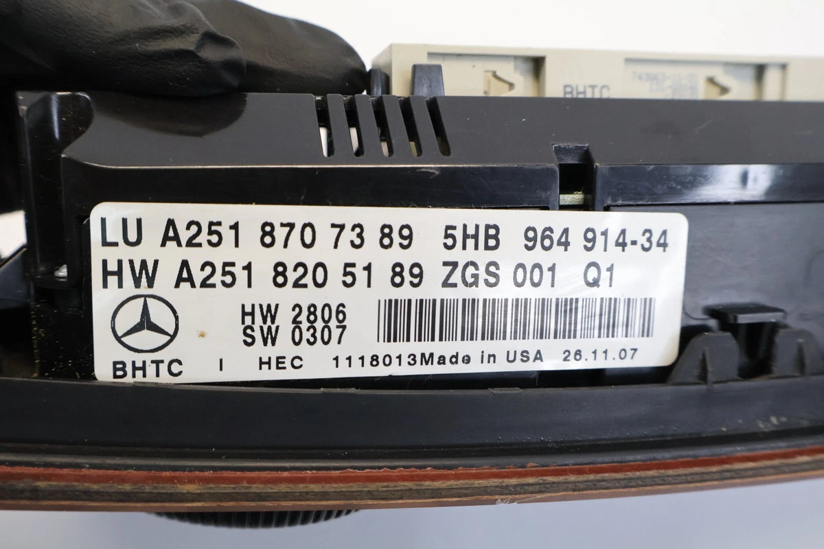 06-12 MERCEDES W251 R350 07-09 ML320 GL320 X164 AC CLIMATE CONTROL 2518707389