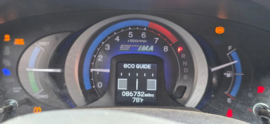 2010 2011 HONDA INSIGHT DASH CLUSTER SPEEDOMETER GAUGES 86K MILES 78100-TM8-A120