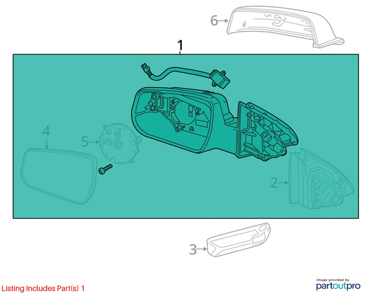 2013-2015 CHEVY MALIBU FRONT LEFT SIDE VIEW POWER DOOR MIRROR ASSY 22860544 OEM