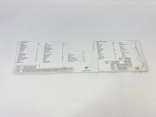 2006 06 BMW 530I 3.0L 24V CVT FUSE BOX DIAGRAM STICKER LABEL 69565299 OEM