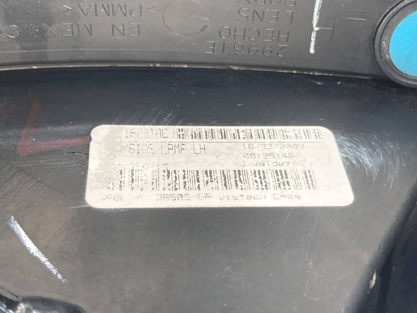 09-20 DODGE JOURNEY REAR LEFT OUTER QUARTER TAIL LIGHT TAILLIGHT 05067785AB OEM