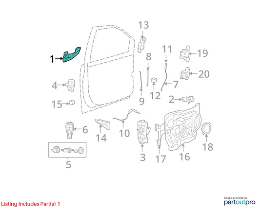 2008 09 2010 DODGE AVENGER FRONT RIGHT EXTERIOR DOOR HANDLE ASSEMBLY OEM
