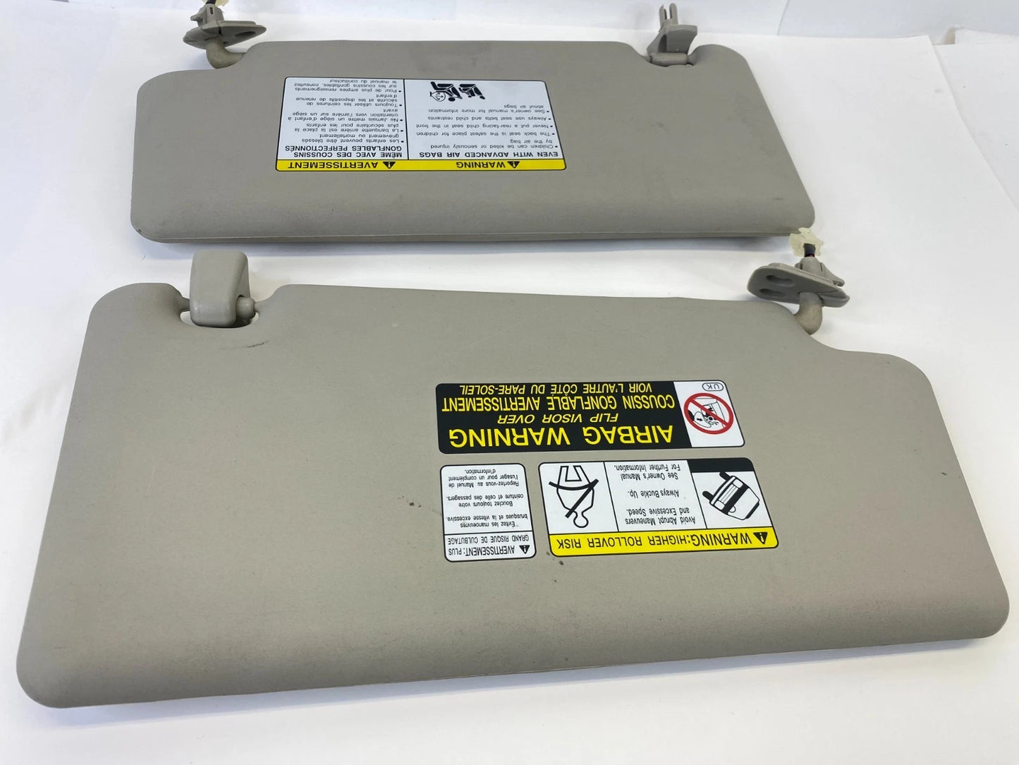 2008-2013 NISSAN ROGUE ROOF SUNVISOR SUN VISOR LEFT RIGHT PAIR SET W LIGHT OEM