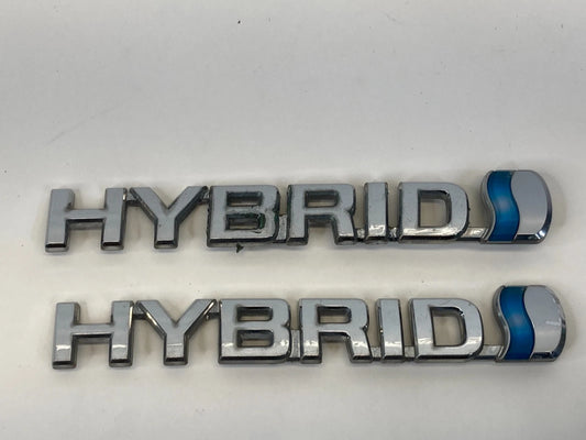 2004-2009 TOYOTA PRIUS HYBRID EMBLEM BADGE SET PAIR LEFT RIGHT CHROME OEM
