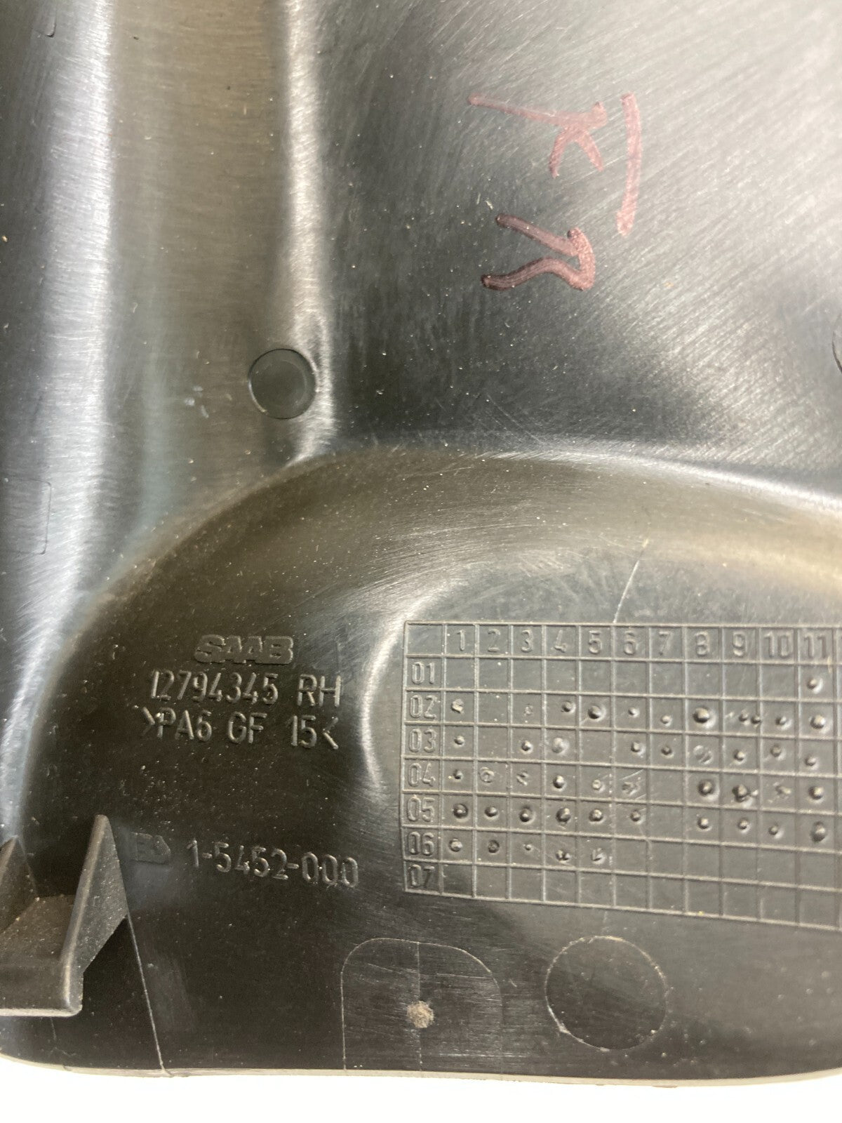 03-11 Saab 9-3 Sedan Front Right Passenger Interior Door Corner Cover 12794345