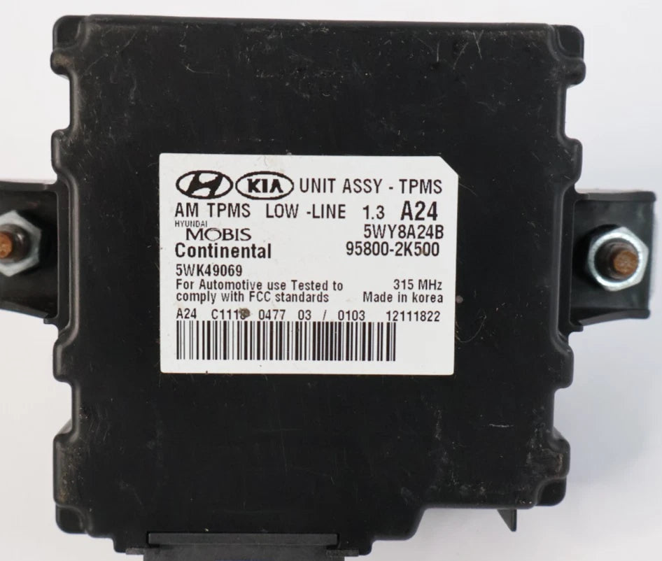 11-13 KIA SOUL TIRE PRESSURE MONITORING SYSTEM SENSOR CONTROL MODULE 95800-2K500