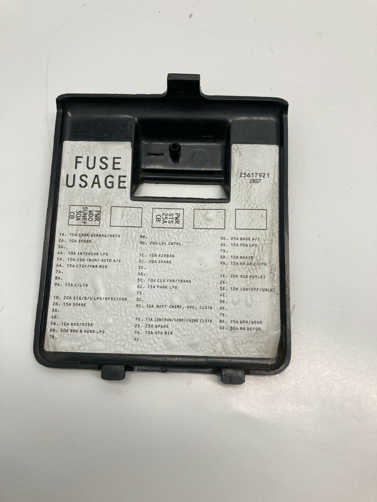 1994 1995 Pontiac Bonneville Fuse Box Cover Door Trim Panel Bezel Lid 25617921