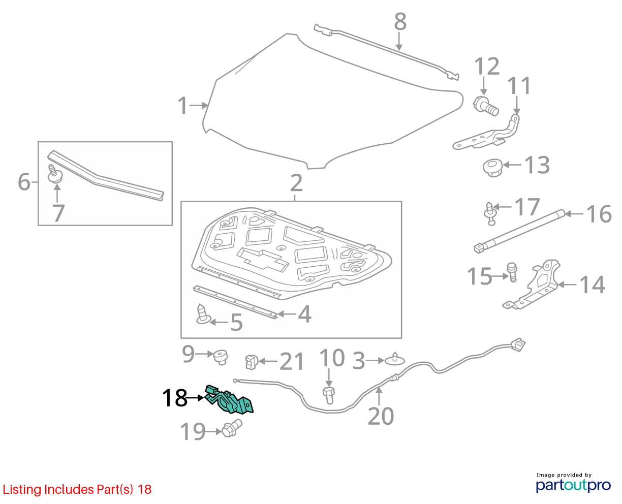 2013-2017 CHEVROLET EQUINOX FRONT HOOD LOCK LATCH RELEASE ACTUATOR 23120089 OEM