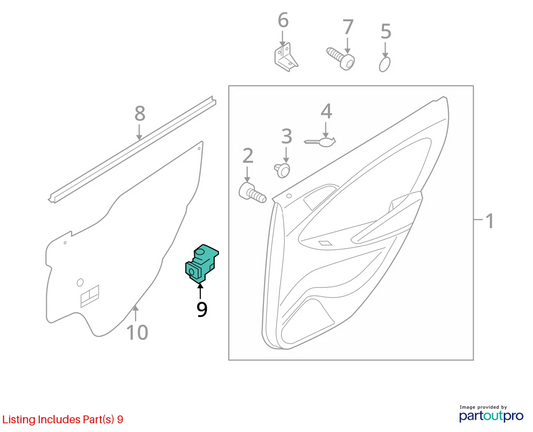 13-17 HYUNDAI ACCENT REAR RIGHT SIDE DOOR POWER WINDOW CONTROL SWITCH 935811R001