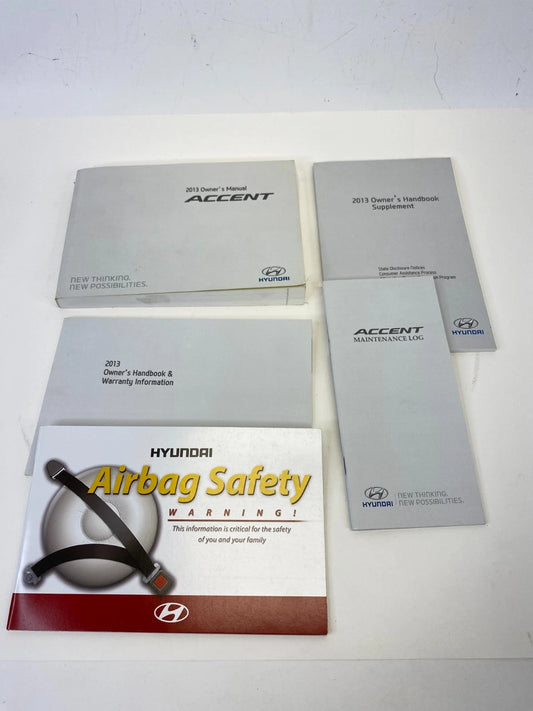 2013 HYUNDAI ACCENT OWNERS USER MANUAL WARRANTY INFORMATION HANDBOOK SET OEM