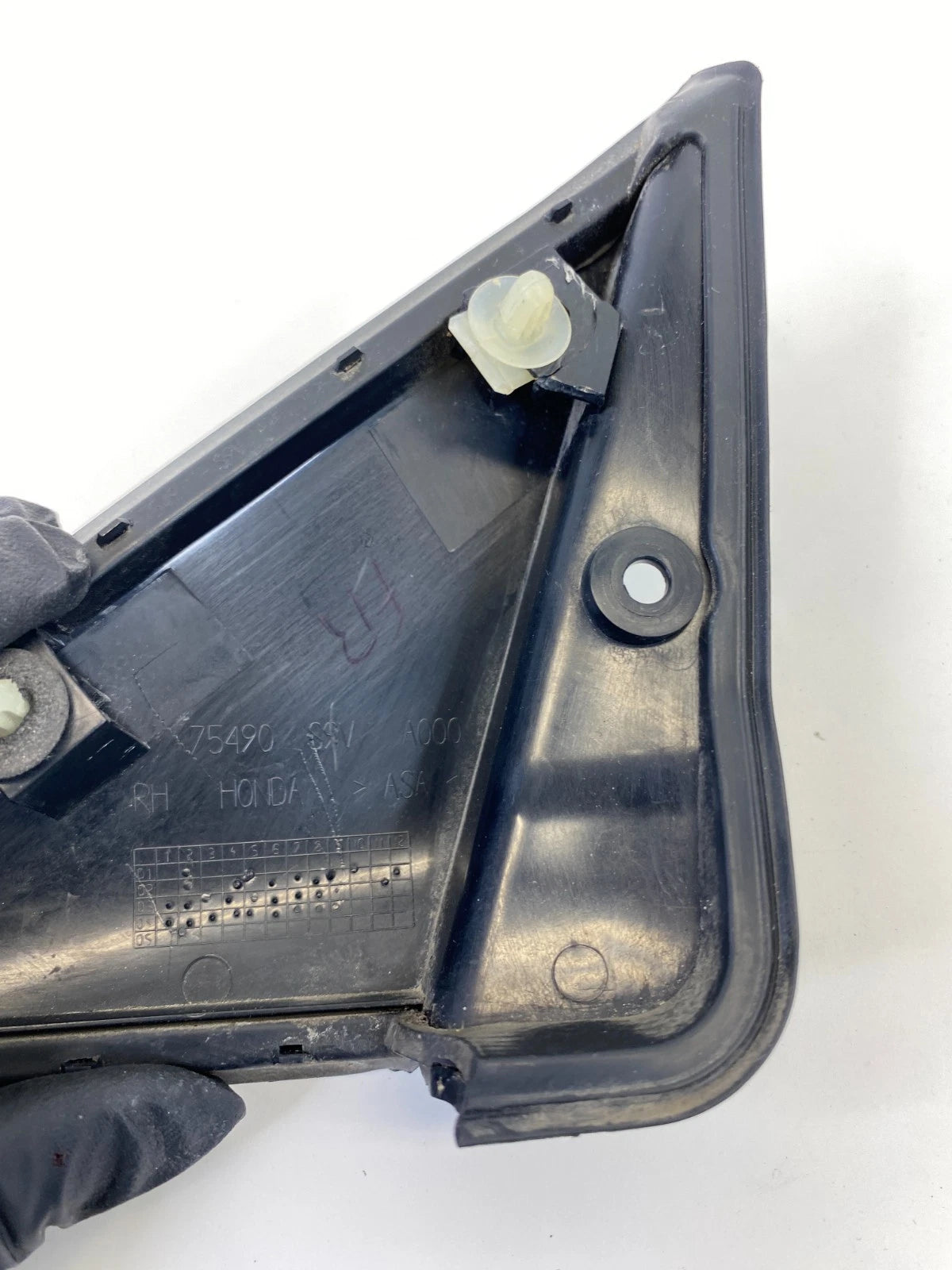 03-08 HONDA PILOT RIGHT FRONT EXTERIOR CORNER PILLAR MOLDING COVER 75490S9VA000