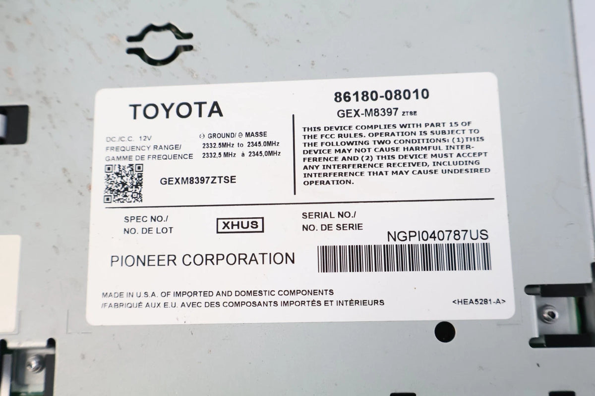 2011-2014 TOYOTA SIENNA RADIO AUDIO AMP AMPLIFIER MODULE PIONEER 86180-08010 OEM