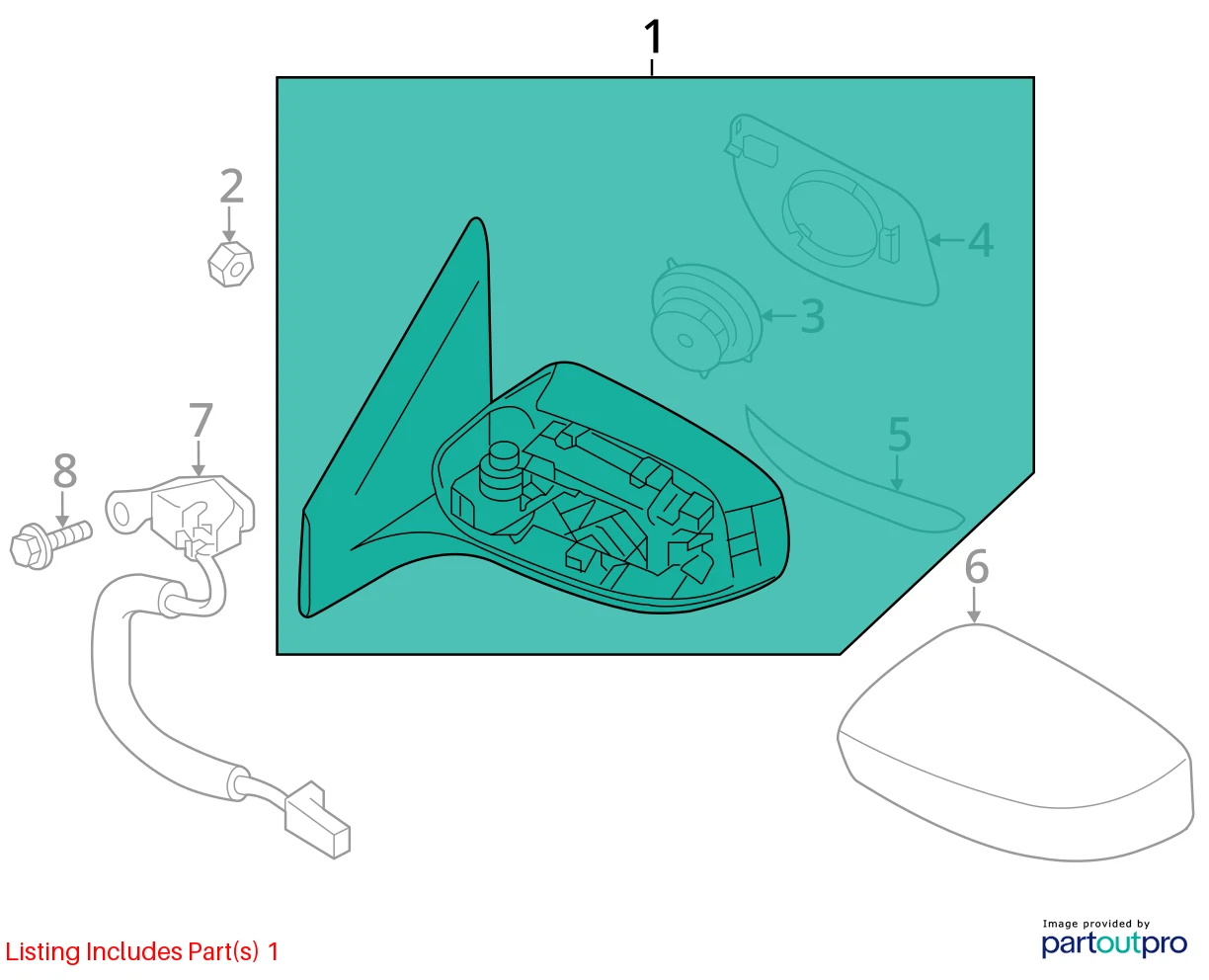 2013-2015 NISSAN SENTRA DRIVER SIDE VIEW POWER DOOR MIRROR LH OEM 963023SG0B