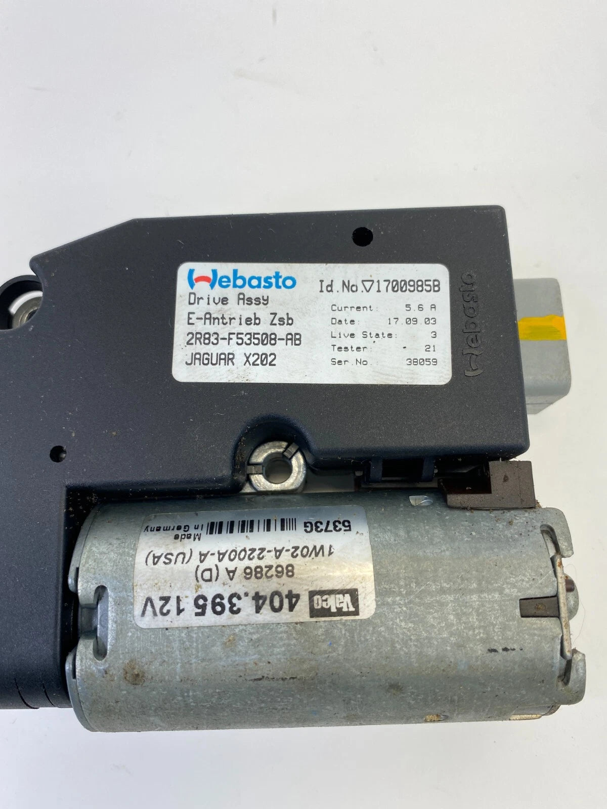 2002-2006 JAGUAR S-TYPE POWER SUNROOF MOONROOF ACTUATOR MOTOR OEM 2R83-F53508-AB