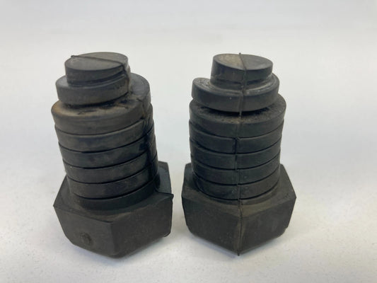 2002-2007 JEEP LIBERTY FRONT HOOD BUMPER RUBBER ADJUST PAIR SET OEM