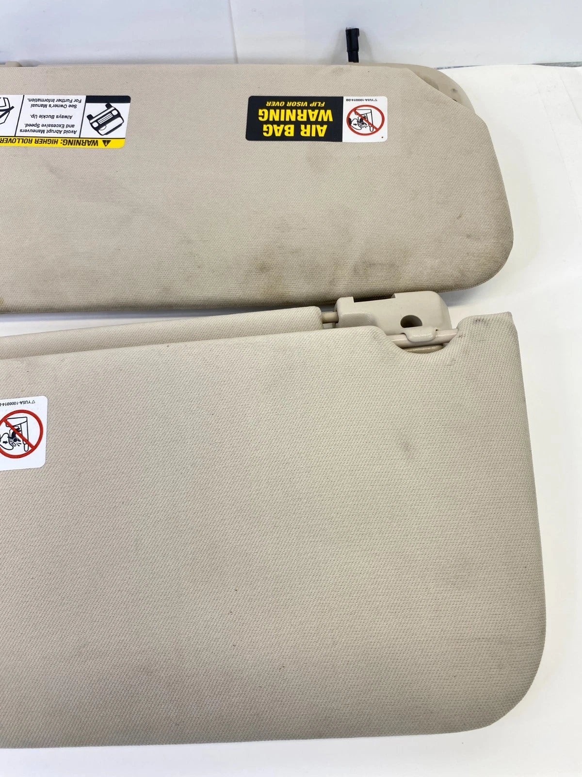 2003-2006 LINCOLN NAVIGATOR DUAL SUN VISOR PAIR SET LH RH TAN BEIGE OEM FACTORY