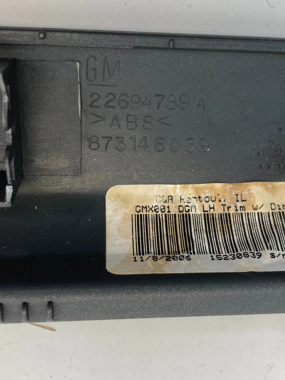 2005-2010 CHEVROLET COBALT DASH LEFT SIDE DIMMER SWITCH TRIM BEZEL 22694789A OEM