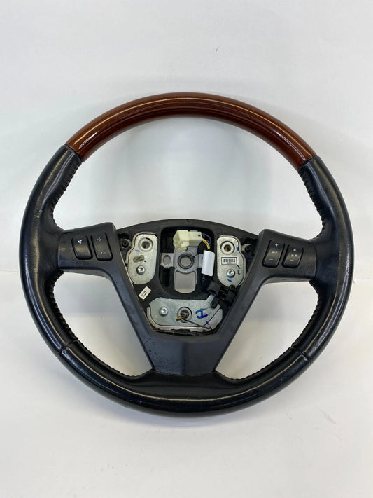2004-2009 CADILLAC SRX STEERING WHEEL WOOD GRAIN LEATHER WITH AUDIO CONTROLS OEM