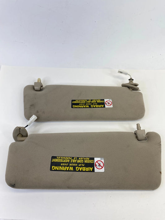 2002 2003 LEXUS ES300 FRONT RH LH ROOF SUN VISOR BEIGE SET PAIR W/ CLIPS OEM