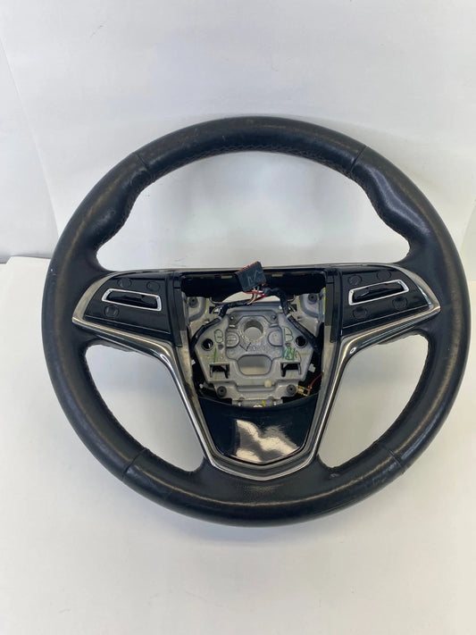 13-18 CADILLAC ATS SEDAN STEERING WHEEL W/ AUDIO CONTROL SWITCH LEATHER BLACK