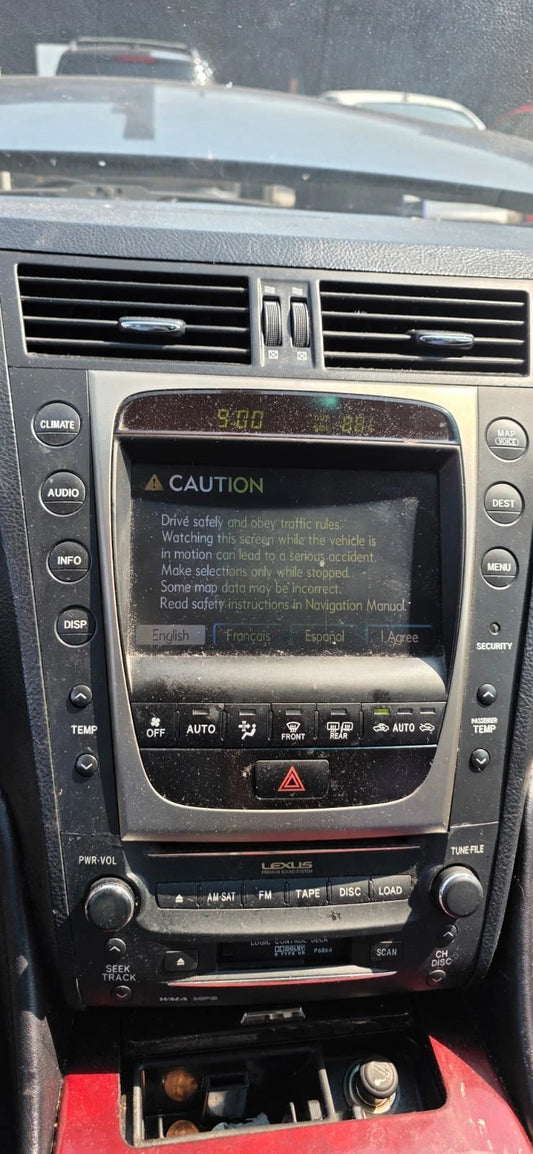 2007 2008 LEXUS GS350 RADIO NAVIGATION GPS DISPLAY INFORMATION CLIMATE CONTROL