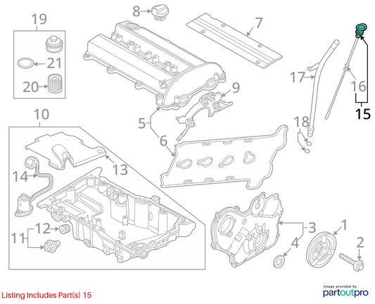 03-11 SAAB 9-3 2.0L L4 ENGINE OIL INDICATOR LEVEL CHECK DIPSTICK 12788545 OEM