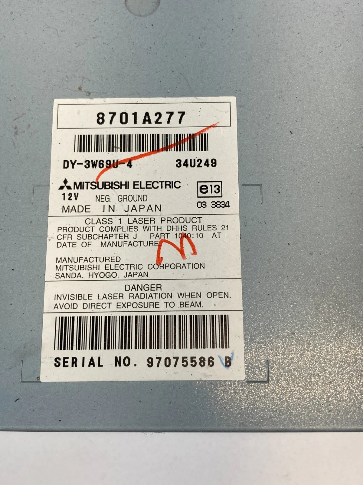 2010 MITSUBISHI LANCER RALLIART SOUND SYSTEM RADIO AM/FM CD PLAYER 8701A277 OEM