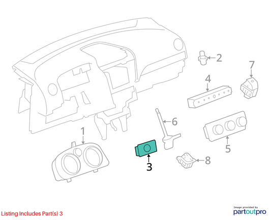 12-15 CHEVY CAPTIVA SPORT DASH DIMMER HEADLIGHT FOG LAMP CONTROL SWITCH 22816923