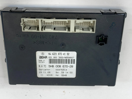 2007-2014 MERCEDES-BENZ CL550 HEATER A/C CONTROL MODULE UNIT 221-870-41-92 OEM