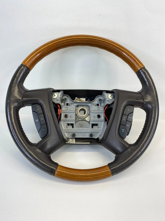 09 10 11 12 BUICK ENCLAVE STEERING WHEEL W/ SWITCH SET LEATHER WOODGRAIN OEM