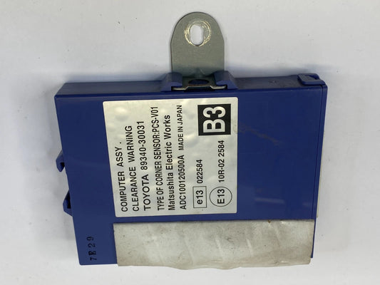 07-11 LEXUS GS350 CLEARANCE WARNING PARK ASSIST CONTROL MODULE 89340-30031 OEM