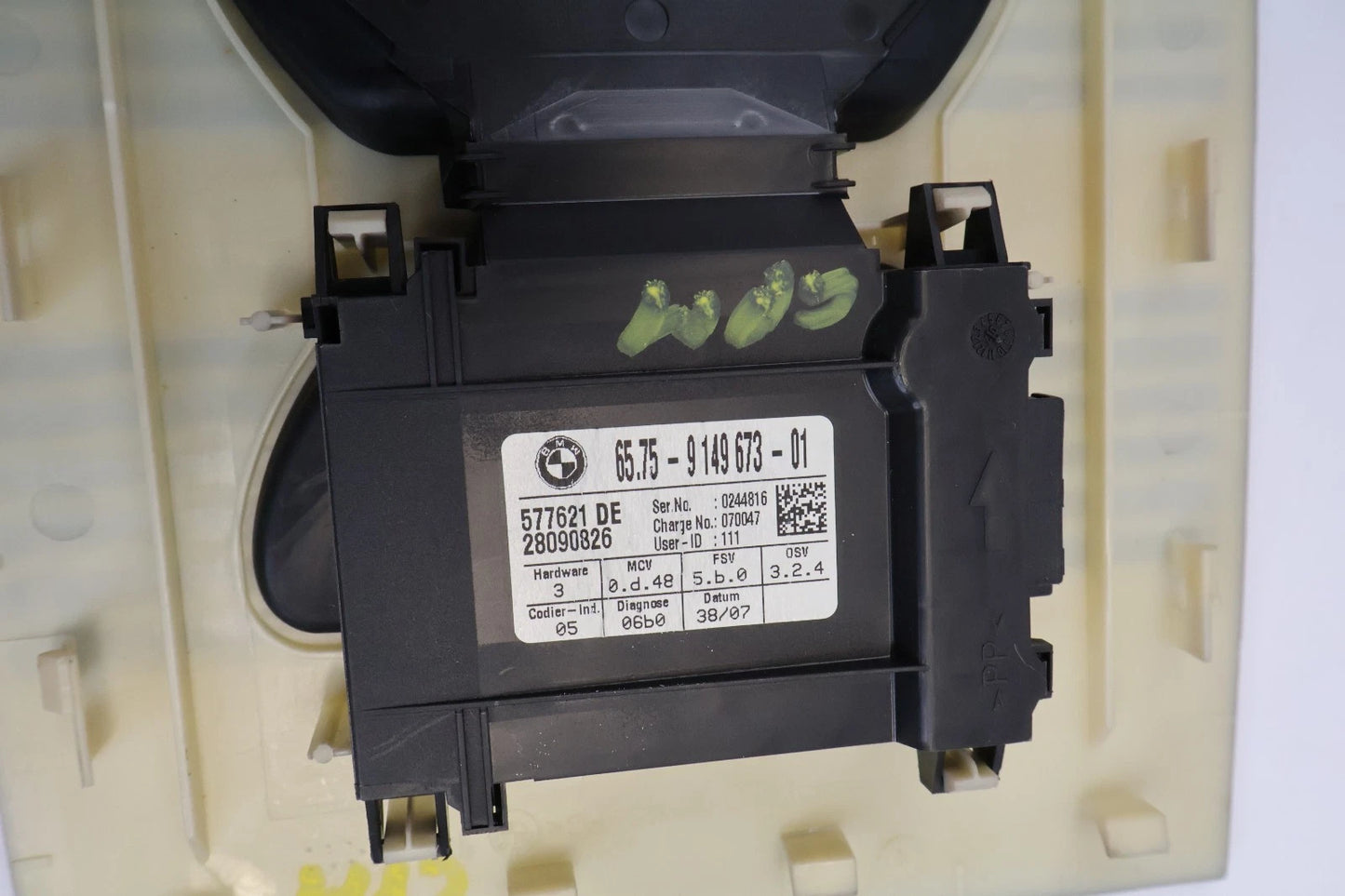 2008 BMW 535XI ULTRA SONIC ALARM MODULE UNIT W/ COVER GRAY 65759149673 OEM