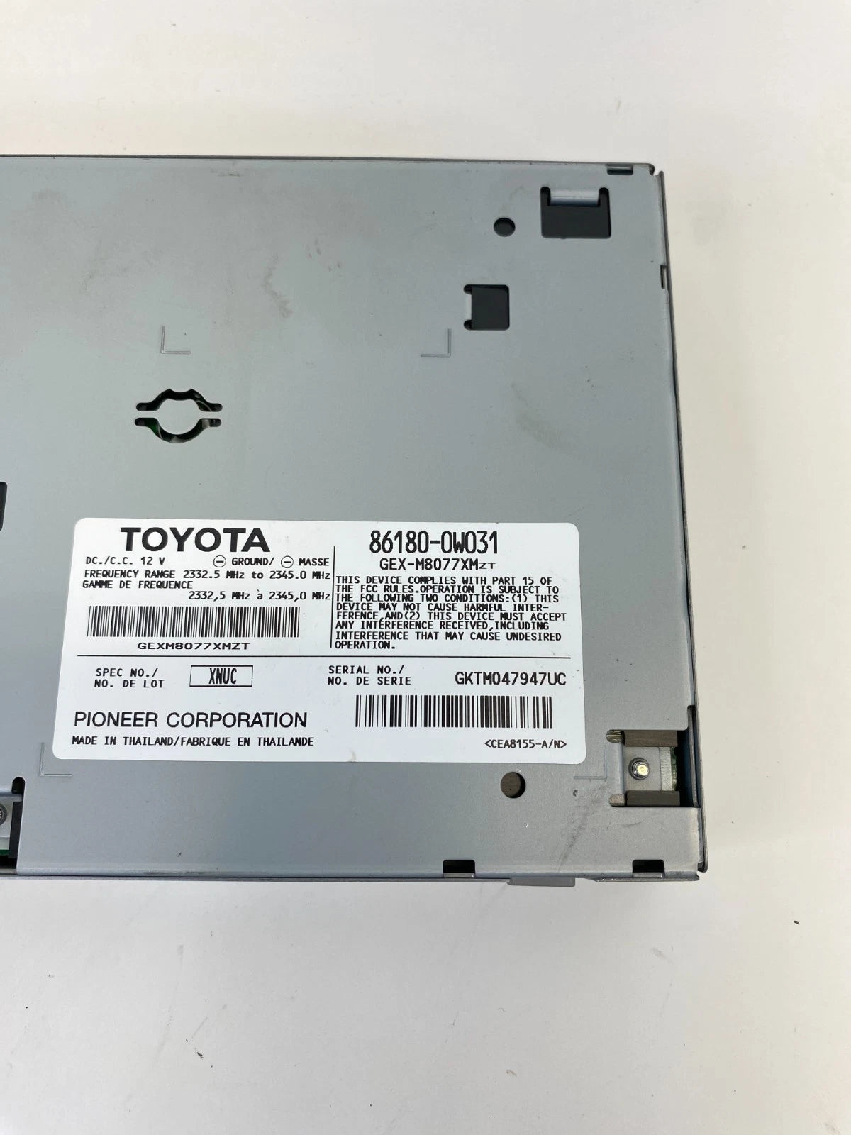 07 08 LEXUS RX350 AUDIO EQUIPMENT SATELLITE RADIO RECEIVER MODULE 86180-0W031