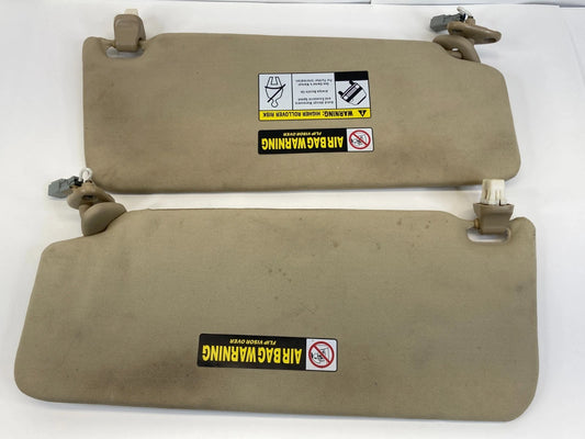 10-13 ACURA MDX SUN VISORS PAIR SET LEFT RIGHT DRIVER PASSENGER TAN BEIGE OEM