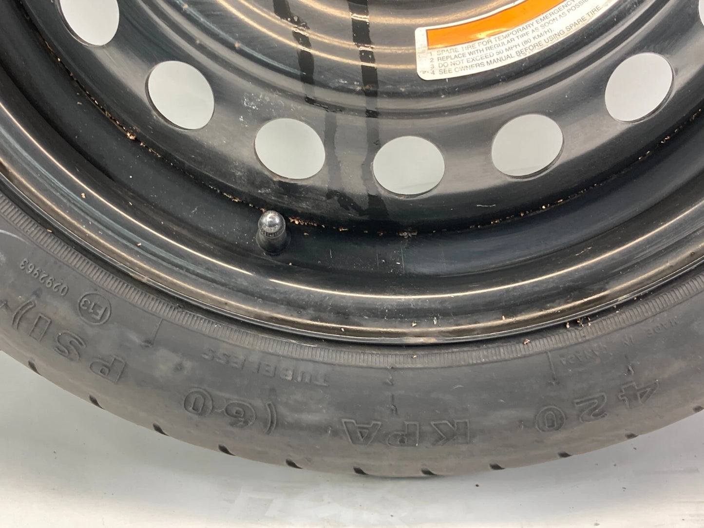 2007-2012 NISSAN SENTRA 2.0L EMERGENCY SPARE TIRE DONUT WHEEL RIM T125/70/D16