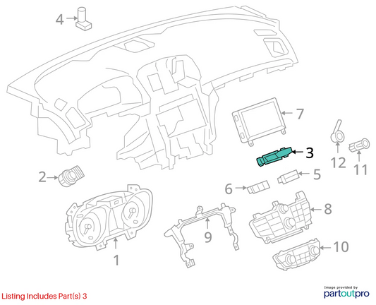 2011-2013 BUICK REGAL HAZARD WARNING LOCK BUTTON SWITCH 13320966 OEM