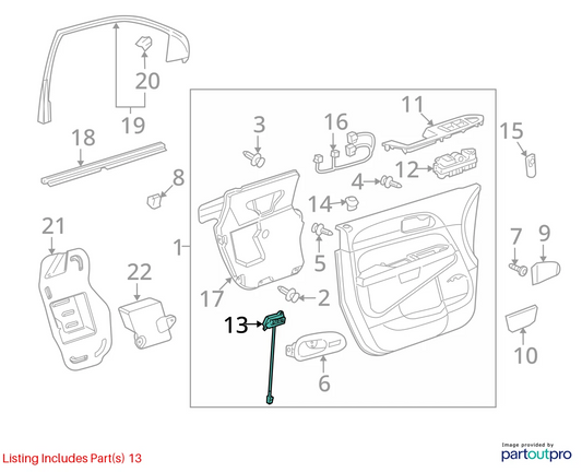 08-17 BUICK ENCLAVE 09-17 TRAVERSE SEAT ADJUST MEMORY CONTROL SWITCH 25884880