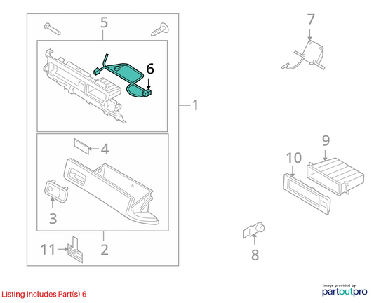2004 2005 2006 KIA AMANTI SEDAN GLOVE BOX WIRE HARNESS WIRING 91820-3F010 OEM