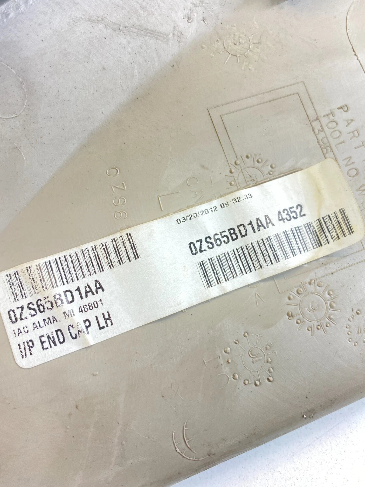2012-2015 RAM CARGO VAN C/V FRONT LEFT DASH END CAP COVER TRIM 0ZS65BD1AA OEM