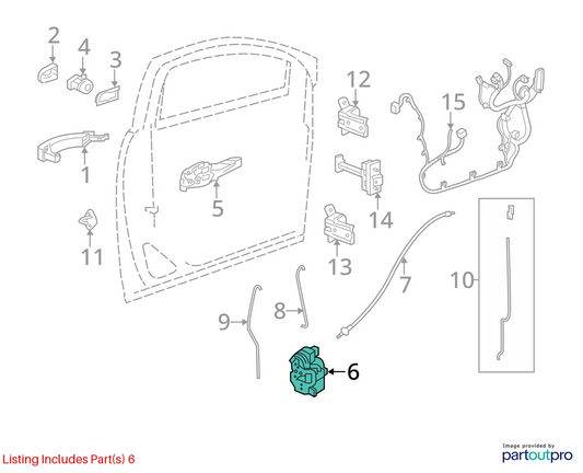 10-17 CHEVROLET EQUINOX FRONT RIGHT PASSENGER DOOR LOCK LATCH ACTUATOR 13579523
