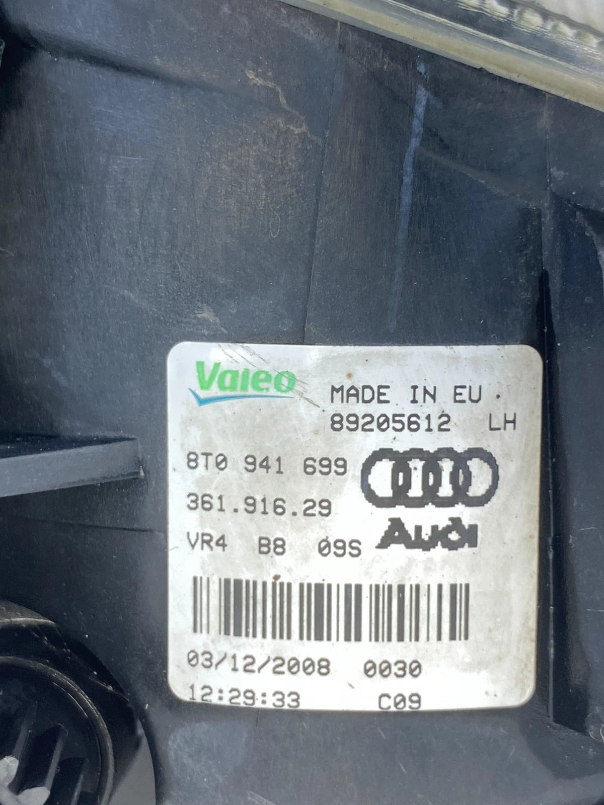 2008-2012 AUDI A5 QUATTRO FRONT LEFT SIDE FOG LIGHT ASSEMBLY 8T0941699 OEM