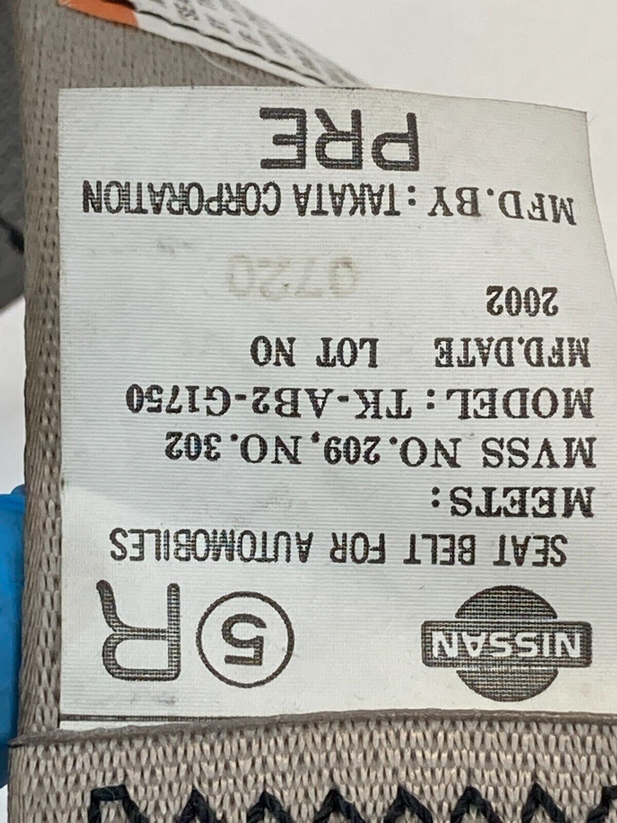 2002 2003 Infiniti QX4 SUV Front Right Seat Belt Shoulder Retractor TK-AB2-G1750