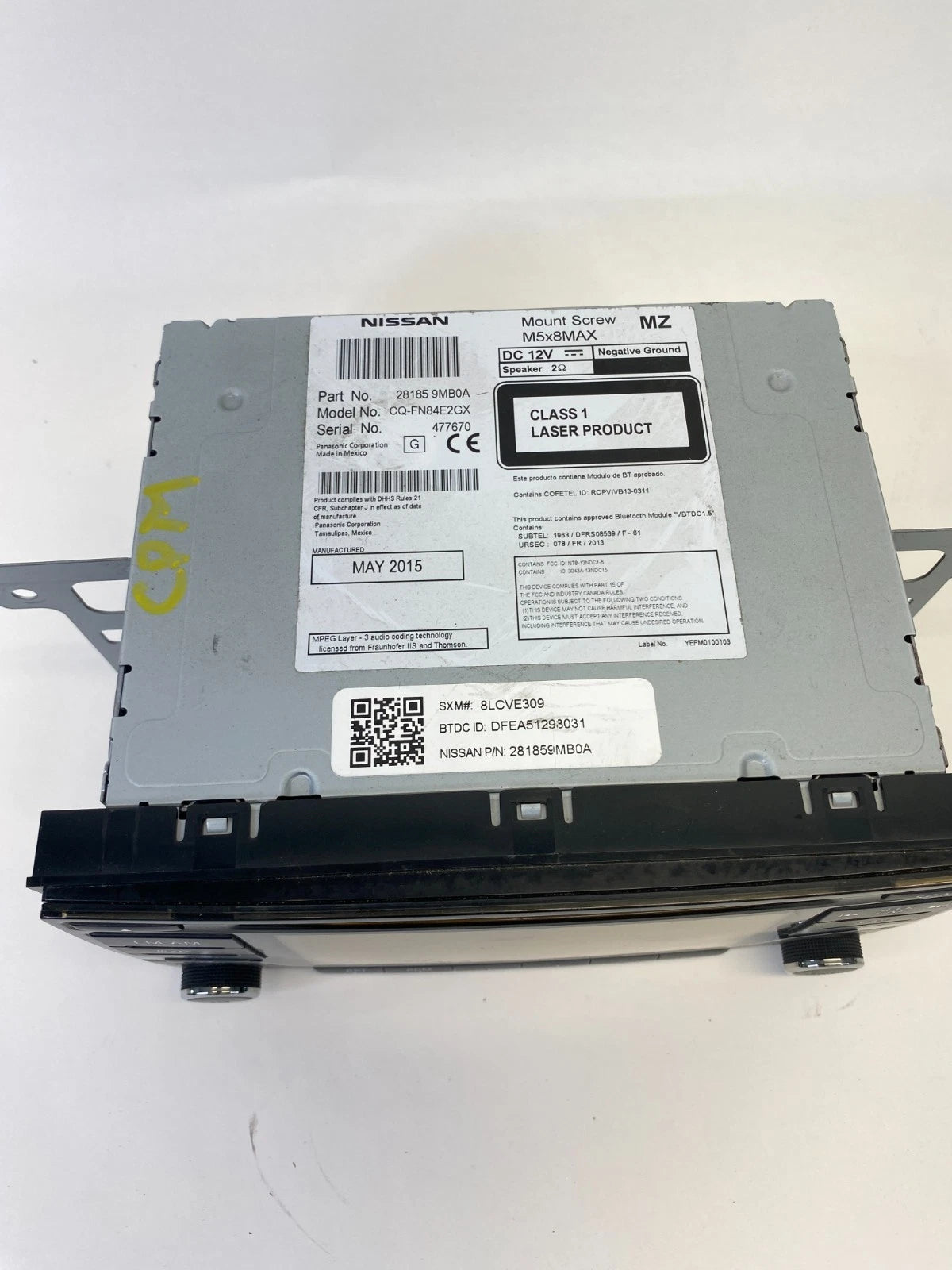 2015 NISSAN SENTRA AM/FM RADIO MP3/WMA 6-DISC CD PLAYER 28185-9MB0A OEM