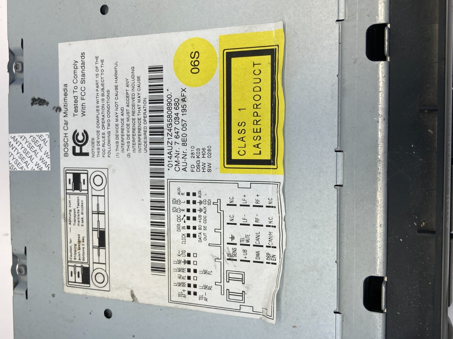 2004-2008 Audi A4/A4 Quattro AM/FM Radio Receiver CD Player 8E0-057-195-AF OEM